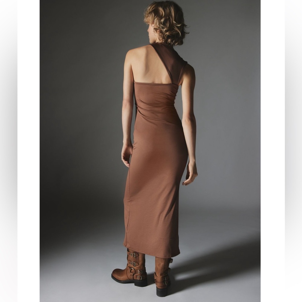 NWT UO Retro Stretchy Asymmetrical Yasemine Maxi Dress - Picture 3 of 4